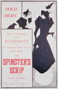 Plakatannonsering The Spinsters Scrip, som kompilert av Cecil Raynor, utgitt av Macmillan & Co.