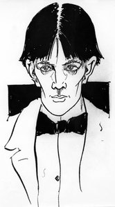 Self portrait by Aubrey Vincent Beardsley (1872-1898) English illustrator and writer av Aubrey Beardsley