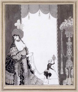 Damen med apen, 1897. av Aubrey Beardsley