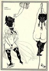To athenske kvinner i nød. Illustrasjon for Lysistrata of Aristophanes, 1896 av Aubrey Beardsley