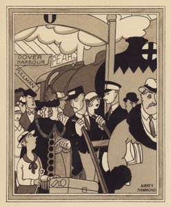 En jernbaneterminal i London (litho) av Aubrey Hammond