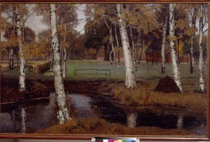 Landskap av Overbeck, Fritz (1869-1909). Olje på lerret av August Overbeck