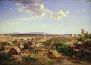 Tempelruinene ved Selinunte (olje på lerret) av August Bromeis