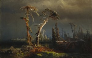 Opptrekkende uvær - utdøende urskog i uvær (oil on canvas)