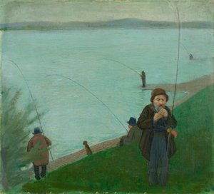 Fiskere ved Rhinen av August Macke