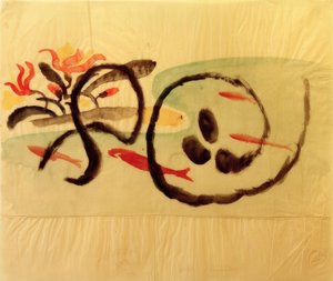 Fiskemønster, design for broderi av August Macke