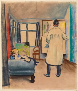 Franz og Maria Marc i August Mackes atelier i Bonn av August Macke