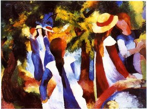 Jenter under trær av August Macke