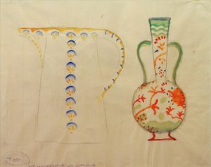 Kanne og mugge med håndtak av August Macke