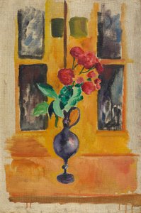 Japanske roser i blått glass av August Macke
