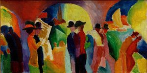 Kolonnade med seilbåt I. av August Macke