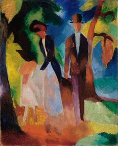 Folk ved den blå innsjøen av August Macke