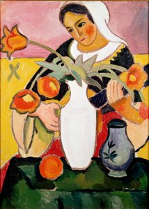 Lutspiller Maleri av August Macke (1887-1914) 1910 Paris, moderne kunstgalleri av August Macke