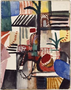 Mann med esel Tunisia, 1914 av August Macke