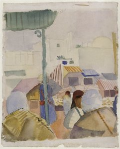Markedet i Tunis II av August Macke