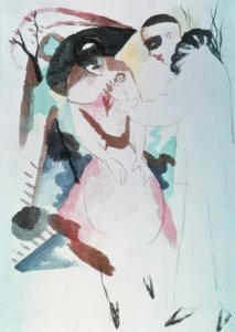 Pjerrot og dame av August Macke