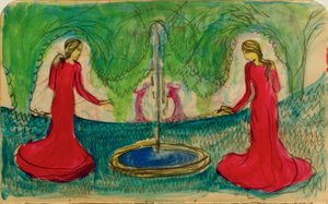 Dans ved fontenen av August Macke