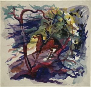 Rytter i skogen av August Macke