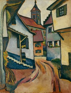 Gate med kirke i Kandern av August Macke