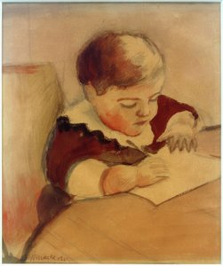 Walter, maler ved bordet av August Macke