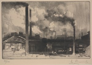 På Creusot Works - Steel Mills (rulett og tørrpunkt)