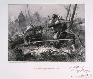 Franske soldater, beleiring av Paris, 1871 av Auguste Bry