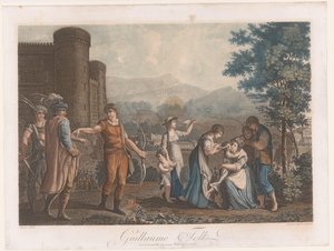 Willem Tell etter å ha skutt eplet Guillaume Tell (tittel på objekt) av Auguste Claude Simon Legrand