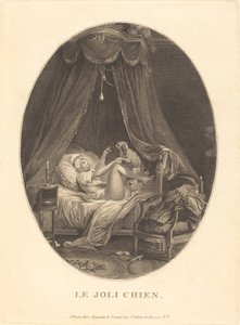 Den pene hunden av Auguste Claude Simon Legrand after Nicolas Lavreince