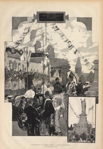 Innvielse av statuen av pave Urban II i CHATILLON-SUR-MARNE 21. juli 1887. Drawing d