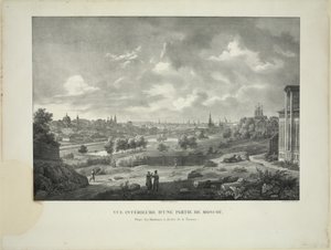 Over Yauza-elven i Moskva, ca. 1830 av Auguste Jean Baptiste Antoine Cadolle