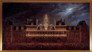 Belysning av rådhuset for festen til kong Louis Philippe I (1. mai av Auguste Jean Simon Roux