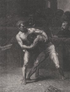 Wrestlers The Wrestlers, fra Le Monde Illustré, 22. mai 1875. av Auguste Joliet