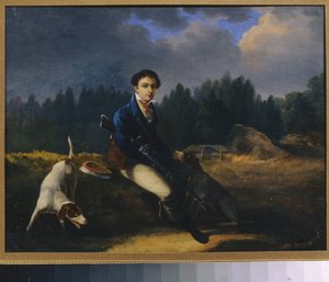 Portrett av Nikita Vsevolzhsky (1799-1862), grunnlegger av Green Lamp Society. (Russisk litterært samfunn). Maleri av Auguste Joseph Desrnod (1788-1840), olje på lerret av Auguste Joseph Desarnod