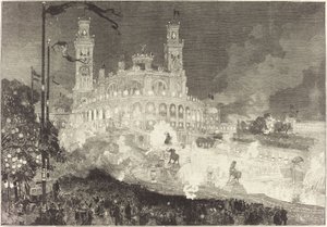 14. juli. Belysning av Trocadero-palasset av Auguste Lepere