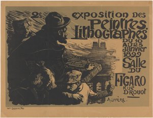 Plakat for den andre utstillingen av Peintres Lithographes 2nd exposition des peintres lithographes (tittel på objekt) av Auguste Lepere