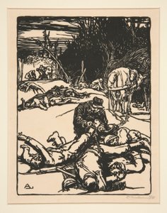 Apr?s le combat (Etter slaget), fra La Guerre de 1914, første serie, nr.14 av Auguste Lepere