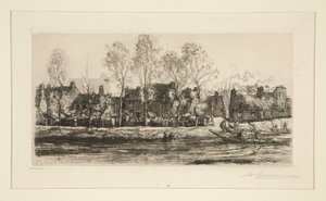 Sommes bredder? Amiens (Banks of the Somme ved Amiens) av Auguste Lepere