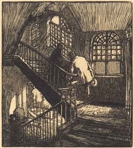 Trapp til huset der Chateau Rouge var av Auguste Lepere