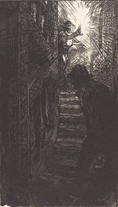 Skulptert trapp rue Boutebrie, utgitt 1901. av Auguste Lepere