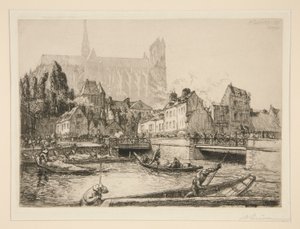 Marked? grønnsaker? Amiens (grønnsaksmarkedet i Amiens) av Auguste Lepere