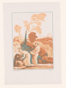 Musikk og poesi hjelper artisten La Musique et la Poesie secourant les Artistes av Auguste Lepere