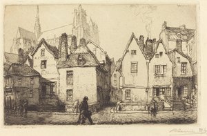 Gamle hus i Amiens av Auguste Lepere