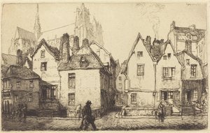 Gamle hus i Amiens Gamle hus i Amiens, 1907. av Auguste Lepere