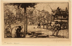 Omnibusstasjon i Vaugirard av Auguste Lepere