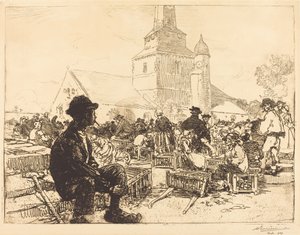 Fjærkremarked i St.-Jean-de-Mont av Auguste Lepere