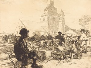 Fjærkremarked i St.-Jean-de-Mont Fjærkremarked i St.-Jean-de-Mont, 1892. av Auguste Lepere