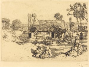 Tilfluktsrom for de fattige, Vendee (Le nid de pauvres, Vendee) av Auguste Lepere