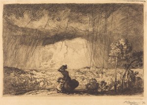 Storm on the Dune, Vendee av Auguste Lepere