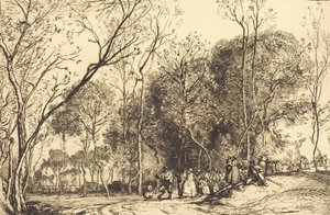 Sommer i Saint-Martin, fortidens bryllup Ete de la Saint-Martin, la noce qui passe, 1908. av Auguste Lepere
