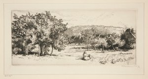 Landsbyen Villeneuve-sur-Bellot (Seine-et-Marne) av Auguste Lepere